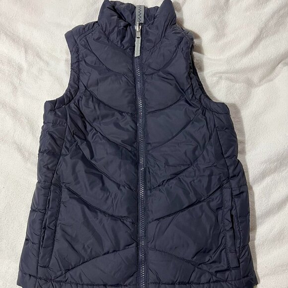 Lands' End Kids Boys Navy Blue Full Zip Quilted Down Puffer Vest Size M (5-6) - Picture 1 of 4